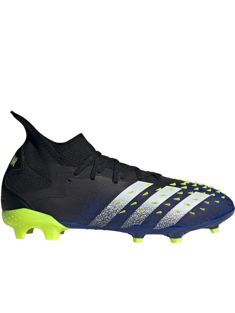 adidas Predator Freak Soccer Cleats - Black, Blue, Neon Yellow, White